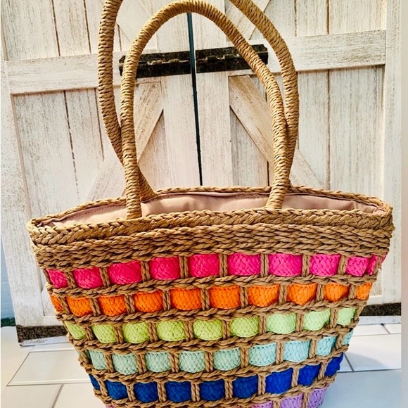 Multicolor Woven Tote Bag - Picture 2 of 4